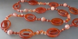 Edelsteinkette aus Feuerachat und Achat