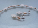 Raute - Perlenkette, Armband und Ohrringe aus Süßwasserperlen - verkauft