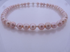 Pfirsichblüte - Rosa Perlenkette und Ohrringe - verkauft