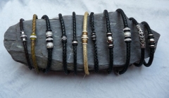 Damen Lederarmband mit Edelstahl Zwischenteile