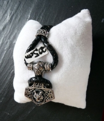 Thors Hammer Leder Armband Männer